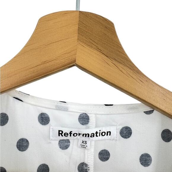 NEW Reformation Hilltop Wrap Dress Sz XS White Black - Picture 7 of 11